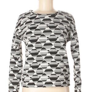 3/$15 🌻 H&M geometric pattern print black gray white monochrome sweatshirt